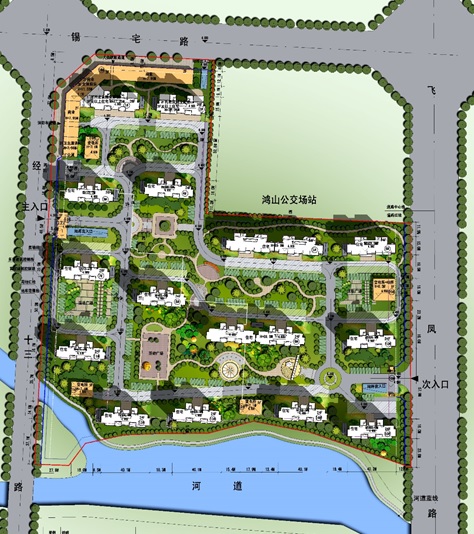 鸿运苑九期拆迁安置小区项目规划设计方案批前公示